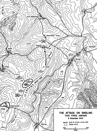 Map 3:  Task Force Abrams attack on Singling, 6 Dec 44