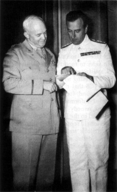 GENERAL ARNOLD WITH LORD LOUIS MOUNTBATTEN, Quebec conference, 20 August 1943.