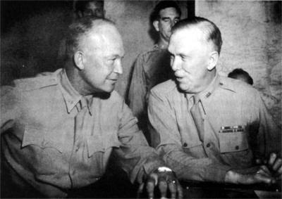 GENERAL DWIGHT D. EISENHOWER AND GENERAL MARSHALL during the Algiers Conference, 3 June 1943.