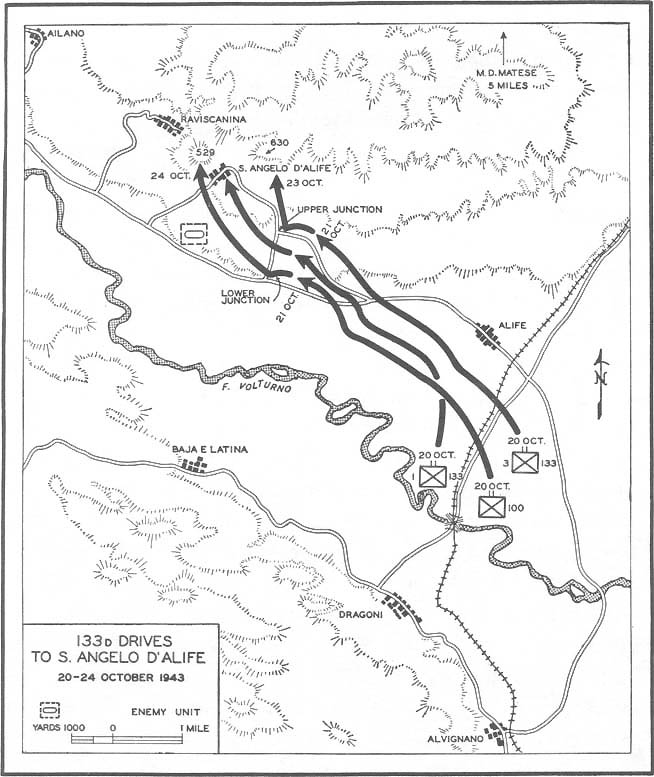 Map No. 22: 133d Drives to S. Angelo d'Alife, 20-24 October 1943