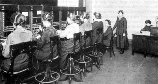 WOMEN DURING WORLD WAR I served in France as telephone operators in a civilian capacity, and with the Navy and Marine Corps in the same status as men.