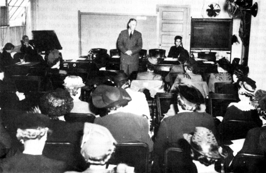 GEN. GEORGE C. MARSHALL speaking to a meeting of the national presidents of the twenty-one largest women's organizations, 13 October 1941