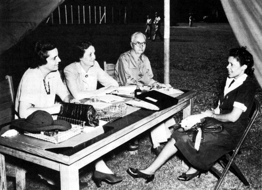 SCREENING OF APPLICANT for first officer candidate class by local interviewing board at Fort McPherson, Georgia, 20 June 1942.