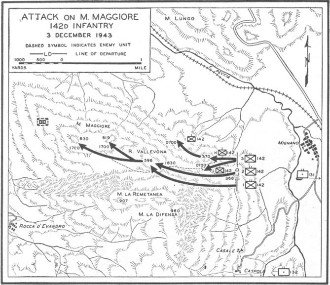 Map No. 7: Attack on Mount Maggiore, 142d Infantry, 3 December 1943
