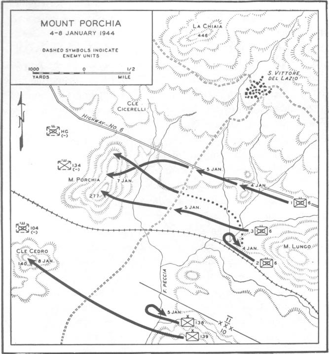 Map No. 27: Mount Porchia, 4-8 January 1944
