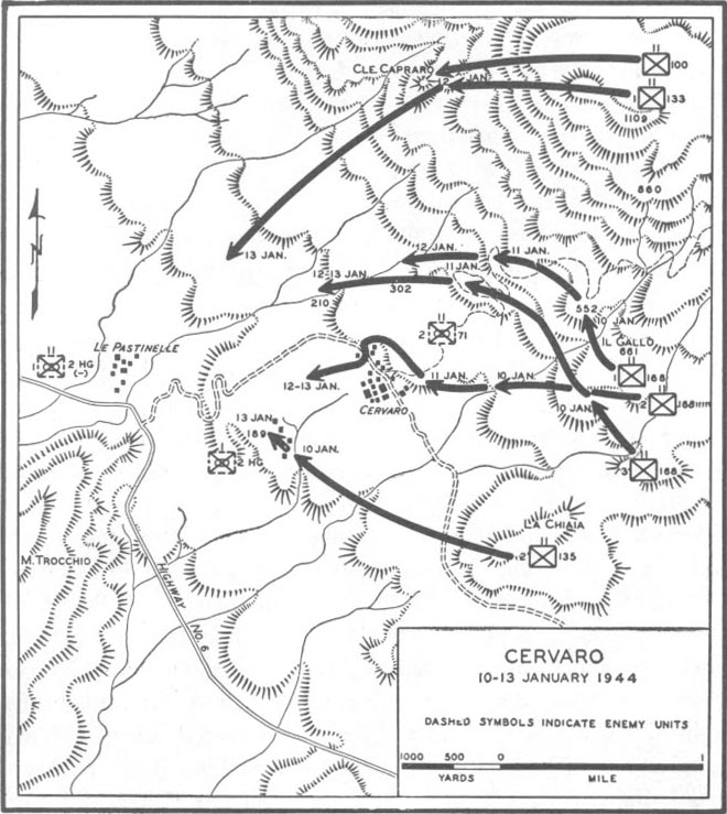 Map No. 28: Cervaro, 10-13 January 1944