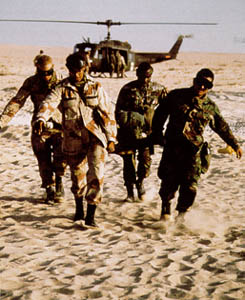 Desert evacuation exercise by 44th Medical Brigade medics
