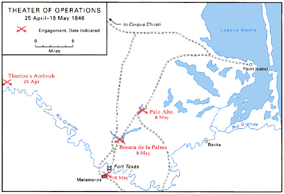 Map:  Theater of Operations, 25 April-18 May 1846