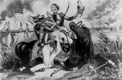 Image:  Contemporary depiction of the death of Major Ringgold