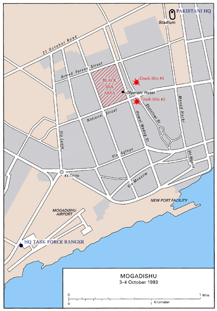 Map 3:  Mogadishu, 3-4 October 1993
