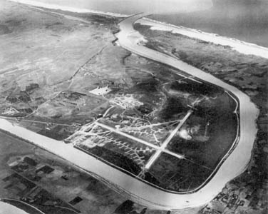 Port-Lyautey airdrome, shielded by the meadering Sebou River.