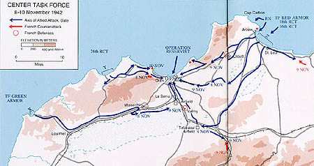 Center Task Force - 8-10 November 1942 (map)