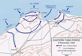 Eastern Task Force - 8 November 1942 (map)