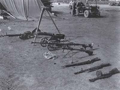 Captured enemy weapons
