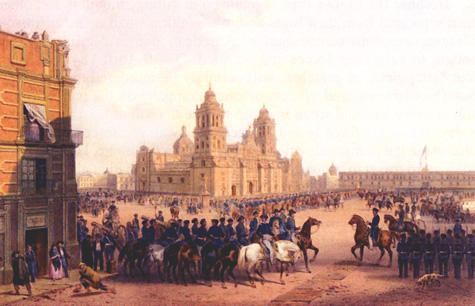 Painting:  Scott entering Mexico City (Library of Congress)