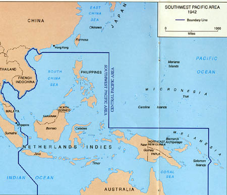 Southwest Pacific Area 1942 (map)