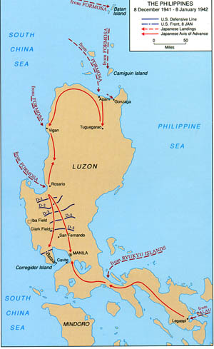 The Philippines - 8 December 1941-8 January 1942 (map)