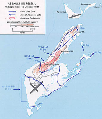 Assault On Peleliu - 15 September-15 October 1944 (map)