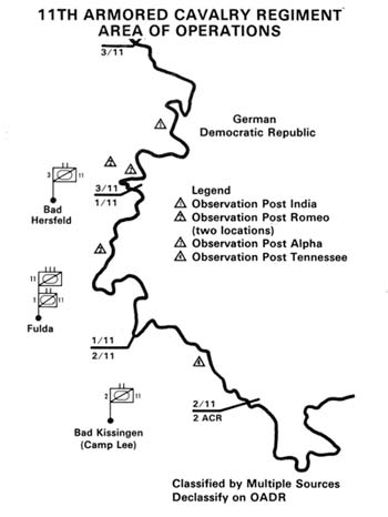Map 11: 11th Amored Cavalry Regiment Area Of Operations