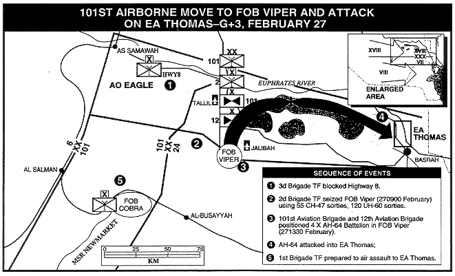 Map, 101st Airborne move to FOB Viper and attack on EA Thomas - G+3, 27 Feb