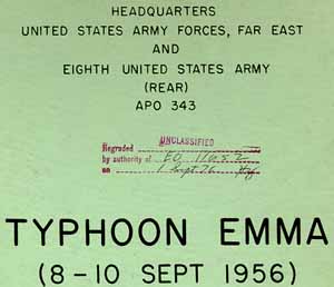 Cover detail,  Typhoon Emma (8-10 Sep 1956)
