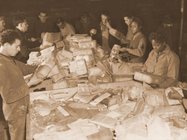 Members of the 6888th sorting mail