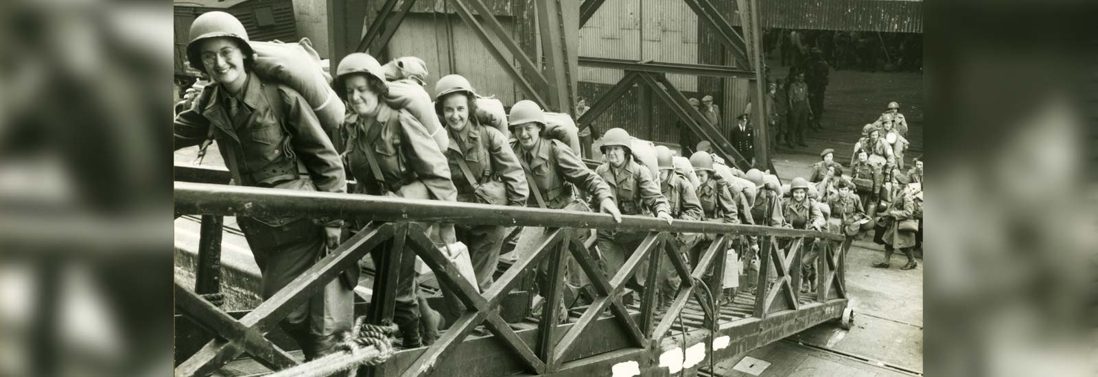 WACs leaving England for France, 1944