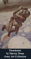 painting of Parachutist by Harvey Drum