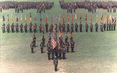 Inactivation ceremony of the 24th Infantry Division, Fort Stewart, Georgia, 1996