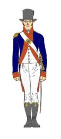 Image 7: Artillery officer in undress and off duty. The artillery uniform for officers was the same as for infantry officers but with gilt buttons and red lining.