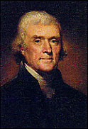 President Thomas Jefferson, painting courtesy of the White House Historical Association.