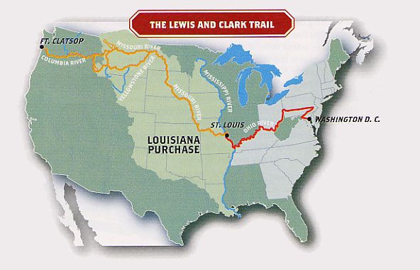 Map: The Lewis and Clark Trail