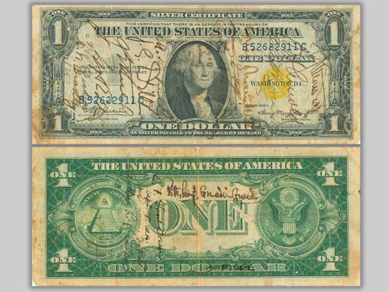 Short-Snorter Dollar Bill