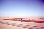 Forward Landing Strip (FLS) constructed from a portion of the Trans-Arabian Pipeline Road southeast of Rafha in the Northern Province of Saudi Arabia.